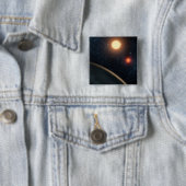 Artist's Concept Illustrating Kepler-16b. Vierkante Button 5,1 Cm (In situ)
