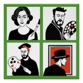 Artists Quartet Glossy Poster Perfect Poster (Voorkant)