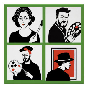 Artists Quartet Glossy Poster Perfect Poster