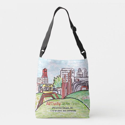 ARTitivity op de groene All-over Canvas tas van de (Achterkant)