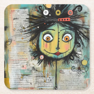 ArtLady 16 Charmant en bedroefd Vierkante Kartonnen Onderzetter