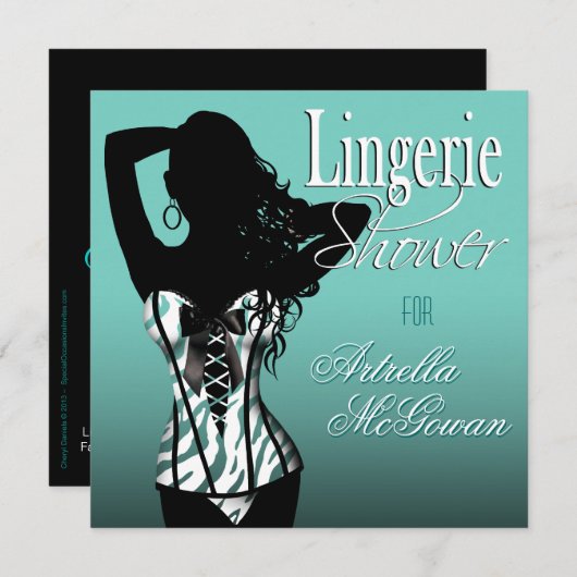 Artrella custom Bombshell Lingerie Zebra Corset Kaart (Voorkant / Achterkant)