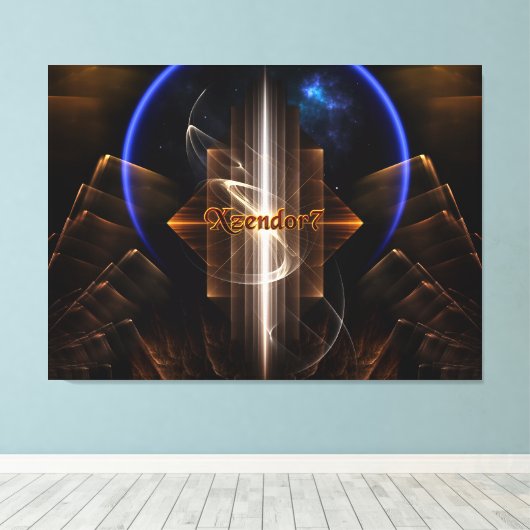 Artrillian domein van Xzendor7 Fractal Art Canvas Afdruk (Insitu (Houten vloer))