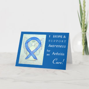 Artritis Awareness Blue Ribbon Wenskaart Kaart
