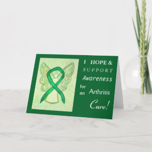 Artritis Bewustheid Groen lint Wenskaart Kaart