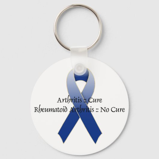 Artritis Blue Ribbon Awareness Design 4 Sleutelhanger (Voorkant)