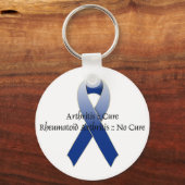 Artritis Blue Ribbon Awareness Design 4 Sleutelhanger (Voorkant)