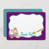 Arts and Craft Paint Party Flat Kaart Bedankt (Voorkant / Achterkant)