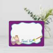 Arts and Craft Paint Party Flat Kaart Bedankt (Staand voorkant)