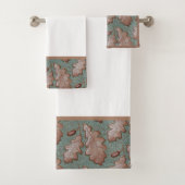 Arts and Crafts Eikenblad Badhanddoek set Bad Handdoek (Insitu)