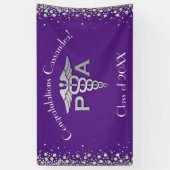Arts Assistent PA Afstuderen Paars Zilver Spandoek (Verticaal)