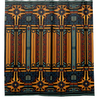 Arts & Crafts Craftsman en Mission frieze bloemmot Douchegordijn
