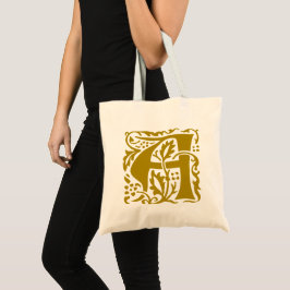 Arts Crafts Geel William Morris Monogram Tote Bag