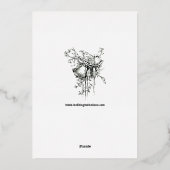 Arts & Crafts Stijl Eikels & Eikenbladeren Rand Folie Uitnodiging (Achterkant)