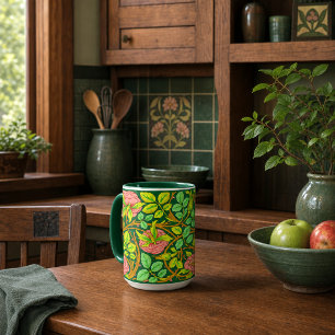 Arts & Crafts stijl rozenranken fries patroon Mok