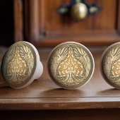 Arts & Crafts Walter Crane Ceramic Pull Knob Keramische Knop