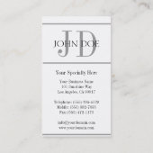 Arts Doctor MD Medical Silver Stripes White Visitekaartje (Achterkant)