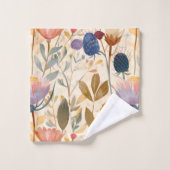 Arts et artisanat fleur sauvage et chardon écossai (Gant de toilette)