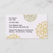 Arts et cartes de visite de métiers (Dos)