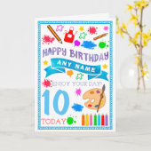 Arts et métiers peignant la carte d'anniversaire (Fleur jaune)