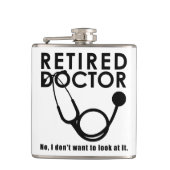 Arts in ruste met Stethoscoop en Sassy Funny Quote Heupfles (Voorkant)