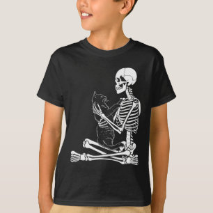 Arts Kat Skeleton Halloween kostuum schedel en ca T-shirt