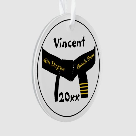 Arts martiaux 4e degré Ceinture noire Classement (devant)