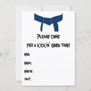 Arts Martiaux Blue Belt Invitation à la fête d'ann