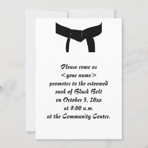 Arts martiaux Bold Black Belt Promotion Invitation