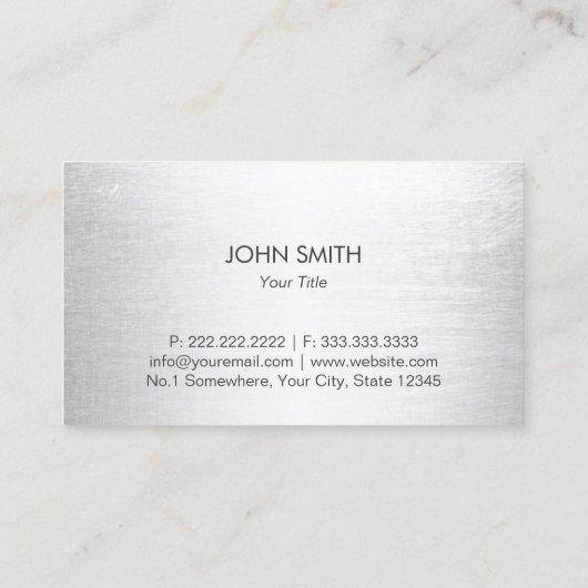 Arts Modern Silver Visitekaartje (Achterkant)