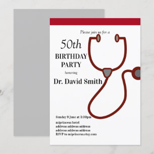 Arts, verpleegkunde, medische verjaardag kaart