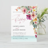 ArtsApp Chic Tropical Paradise Wedding Kaart (Staand voorkant)