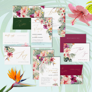ArtsApp Chic Tropical Paradise Wedding Kaart