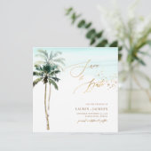 ArtsApp Chic Tropical Paradise Wedding Save The Date (Staand voorkant)