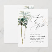 ArtsApp Chic Tropical Paradise Wedding Save The Date (Voorkant / Achterkant)