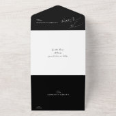 ArtsApp Elegant Calligraphy Black White Wedding All In One Uitnodiging (Buitenkant)