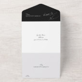 ArtsApp Elegant Calligraphy Black White Wedding All In One Uitnodiging (Buitenkant)