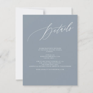 ArtsApp Elegant Dusty Blue Details Calligrafie RSVP Kaartje
