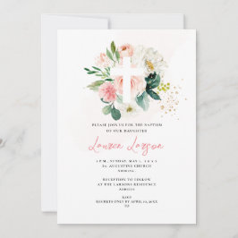 ArtsApp Elegant H2 Bord Roze Rozen Doop Kaart