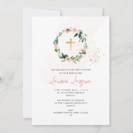 ArtsApp Elegant H2 Bord Roze Rozen Doop Kaart