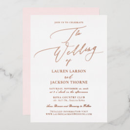 ArtsApp Elegant Luxe Calligraphy Huwelijk DIY Kleu Folie Uitnodiging