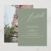 ArtsApp Elegant Sage Details Luxe Calligrafie RSVP Kaartje (Voorkant / Achterkant)