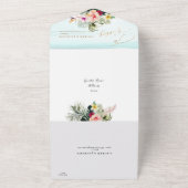 ArtsApp Elegant Tropisch Paradise Faux Gold Accent All In One Uitnodiging (Buitenkant)