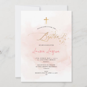 ArtsApp Elegante H2 Gewassen Bleekroze Doop Kaart