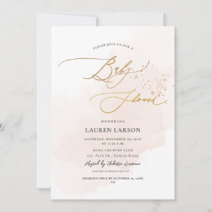 ArtsApp H2 Blush Pink Gold Calligraphy Baby shower Kaart