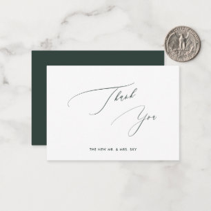 ArtsApp Hunter Green  Luxe Calligraphy Bedankt Notitiekaartje