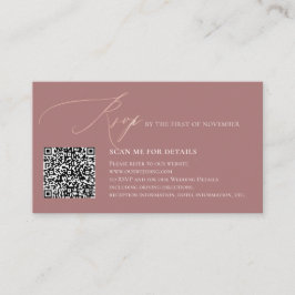 ArtsApp QR-code RSVP Faux Roze Goud Calligrafie Informatiekaartje