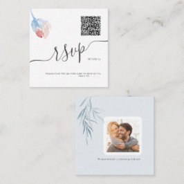 ArtsApp QR Code RSVP Waterverf Blush Roze Roos Notitiekaartje