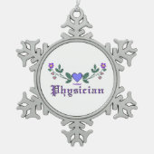 Artsen CS Snowflake Pewter kerstversiering Tin Sneeuwvlok Ornament (Voorkant)