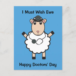 Artsen Dag Sheep Wish Ewe Funny personaliseren Briefkaart